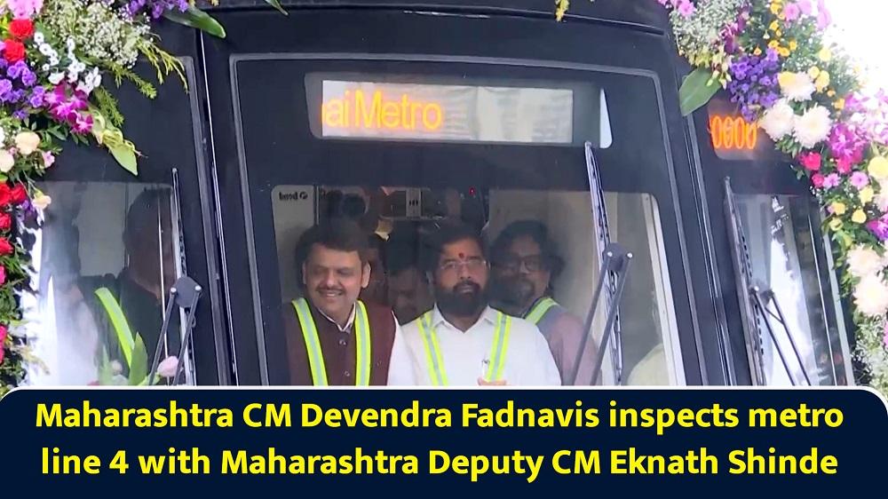 Maharashtra CM Devendra Fadnavis inspects metro line 4 with Maharashtra Deputy CM Eknath Shinde